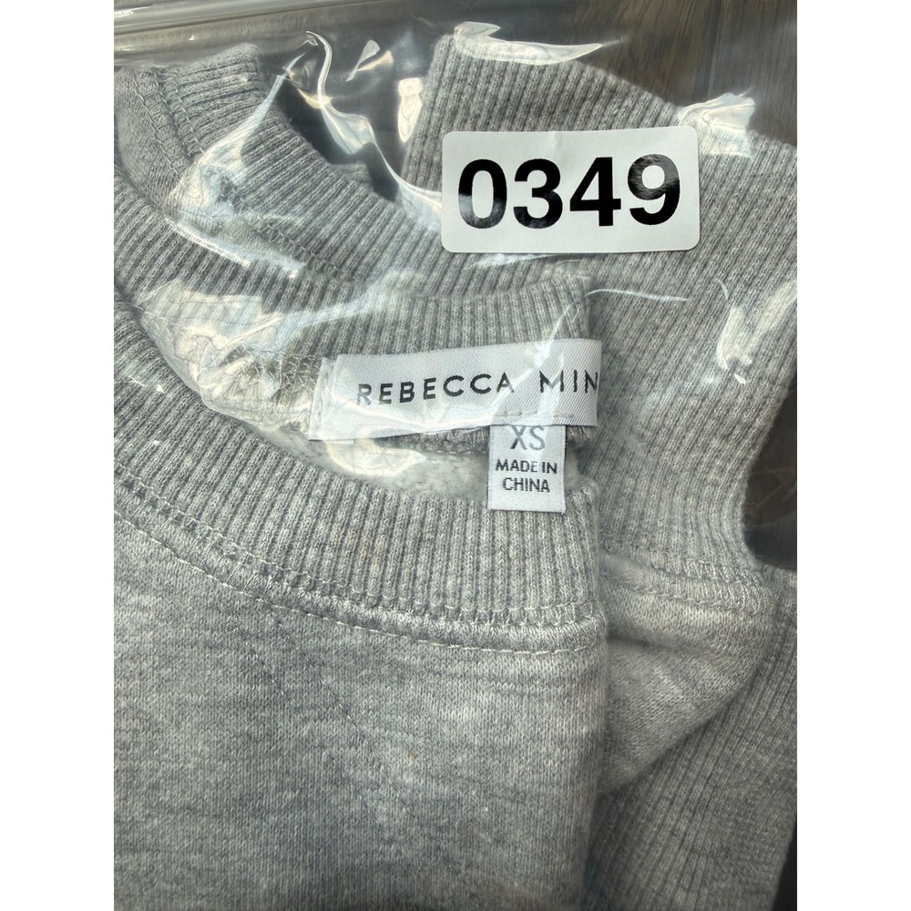 Rebecca Minkoff Janine Sweatshirt Women XS Gray EUC Puff Shoulder Long Sleeve - Picture 10 of 10